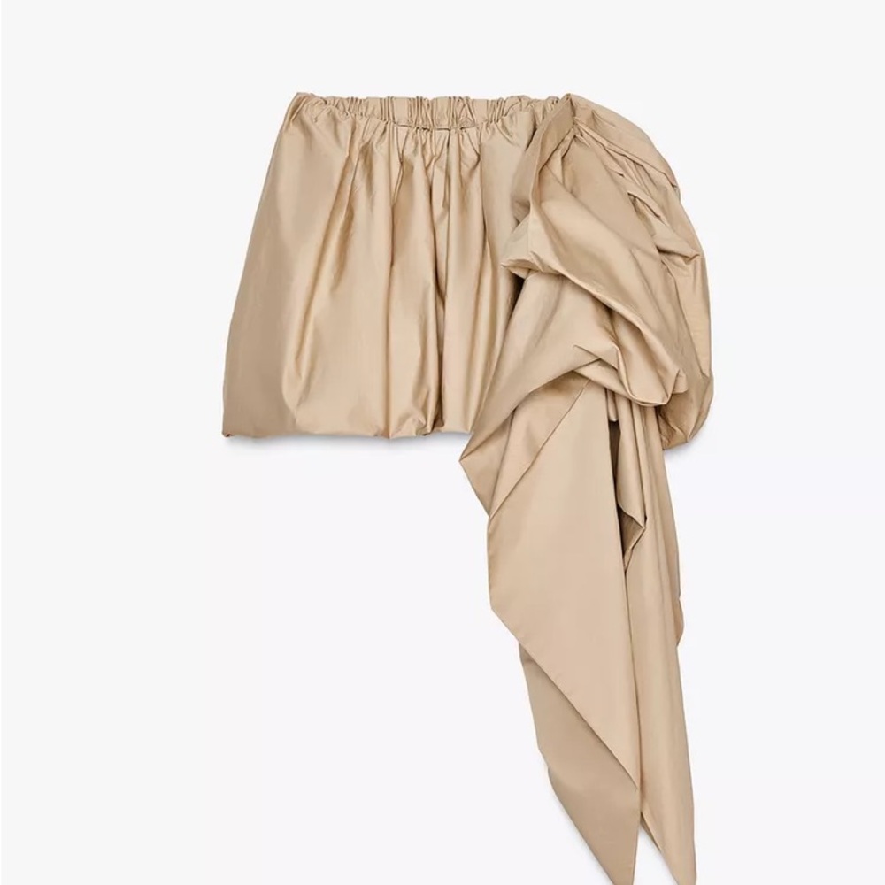 Beige Ruffled Mini Skirt - Picture 2 of 2